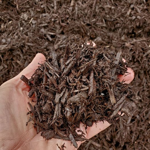 Fine mulch dyed brown.
